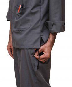 Customized Safari Suit Front & Back Branding detail